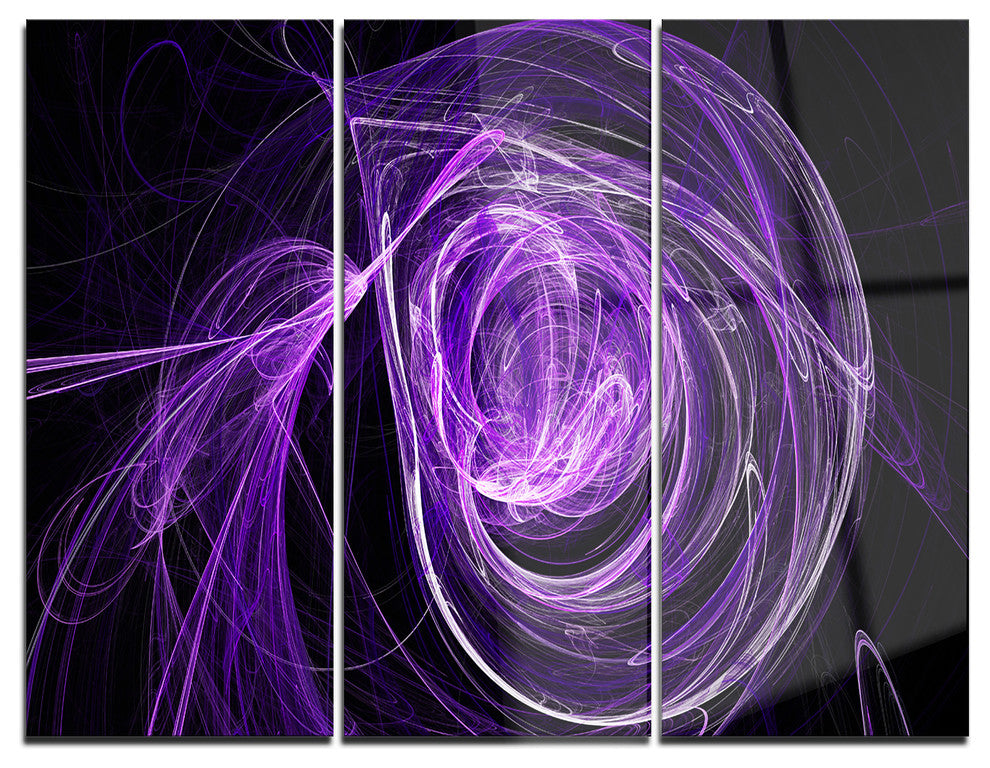 "Purple Ball of Yarn" Digital Metal Wall Art, 3 Panels, 36"x28"