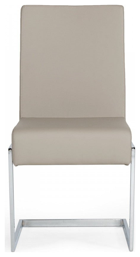 Set of Two Gray Silver Modern Dining Chairs