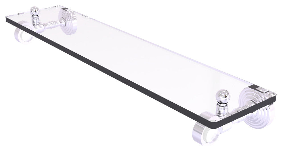 Pacific Grove 16" Glass Shelf, Polished Chrome