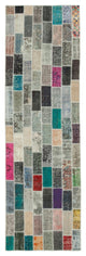 Rug N Carpet - Handwoven Oriental 3' 1" x 10' 1" Antique Patchwork Runner Rug