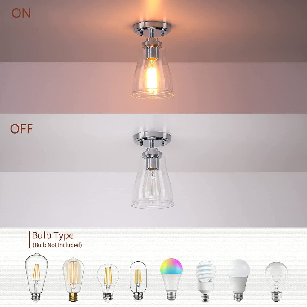 Mini Semi Flush Mount Ceiling Light antique glass ceiling light fixture