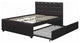 Benzara BM171667 Full Bed With Trundle Squ Tufted Head Boards Espresso, Black