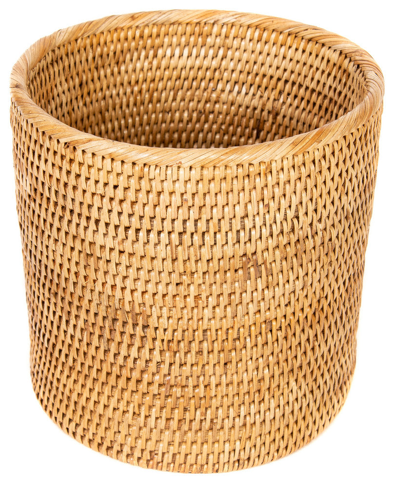 Artifacts Rattan™ Petit Round Waste Basket, Honey Brown