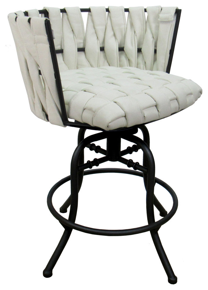 Metalona Swivel Counter Stool, White,Black, 26"