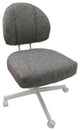 Swivel Caster Chair on Wheels, Mojave Gray, White Metal Frame