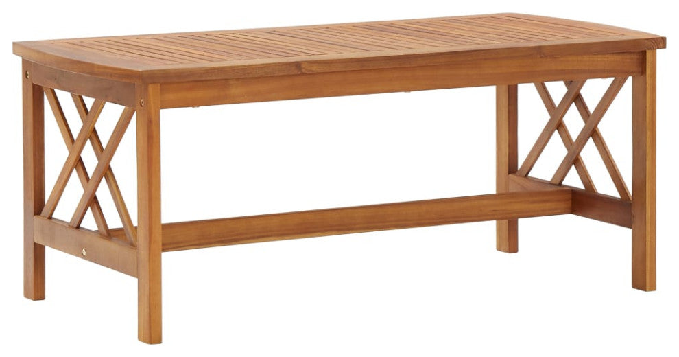 vidaXL Patio Furniture Set 4 Piece Bench Seat with Table Solid Acacia Wood