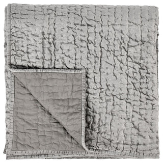 Dimitry Velvet Quilt by Kosas Home, Gray, Queen
