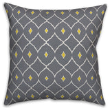 Gray and Yellow Diamond 20x20 Throw Pillow Cover