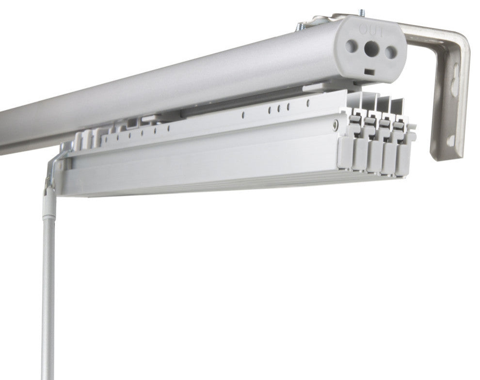 Scattered-Navajo White 5-Panel Track Extendable Vertical Blinds 94"Hx58-110"W