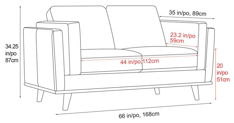 Valencia Artisan Modern Top Grain Nappa 11000 Leather Loveseat Sofa, Cognac