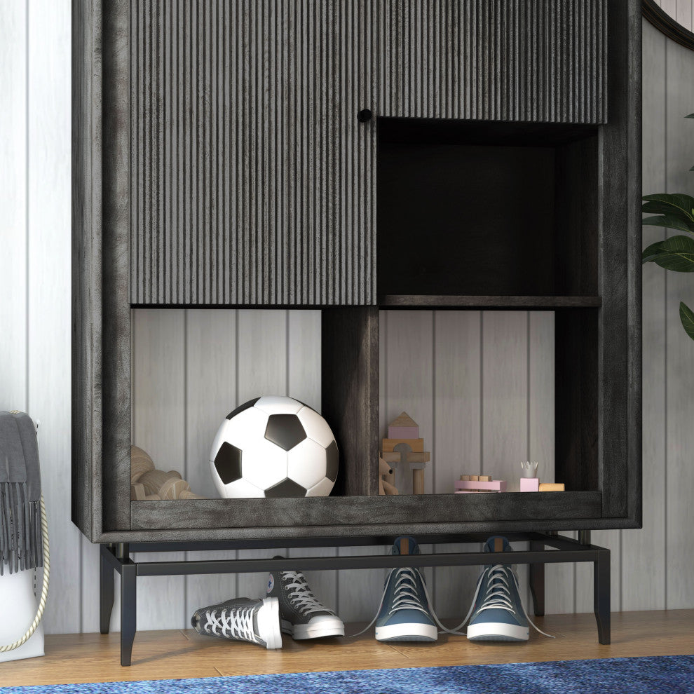 Camilo 72" High 2 Door Accent Cabinet, Black