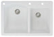 Aversa 33" silQ Granite Drop-in Double Bowl Kitchen Sink with 3 Holes in White