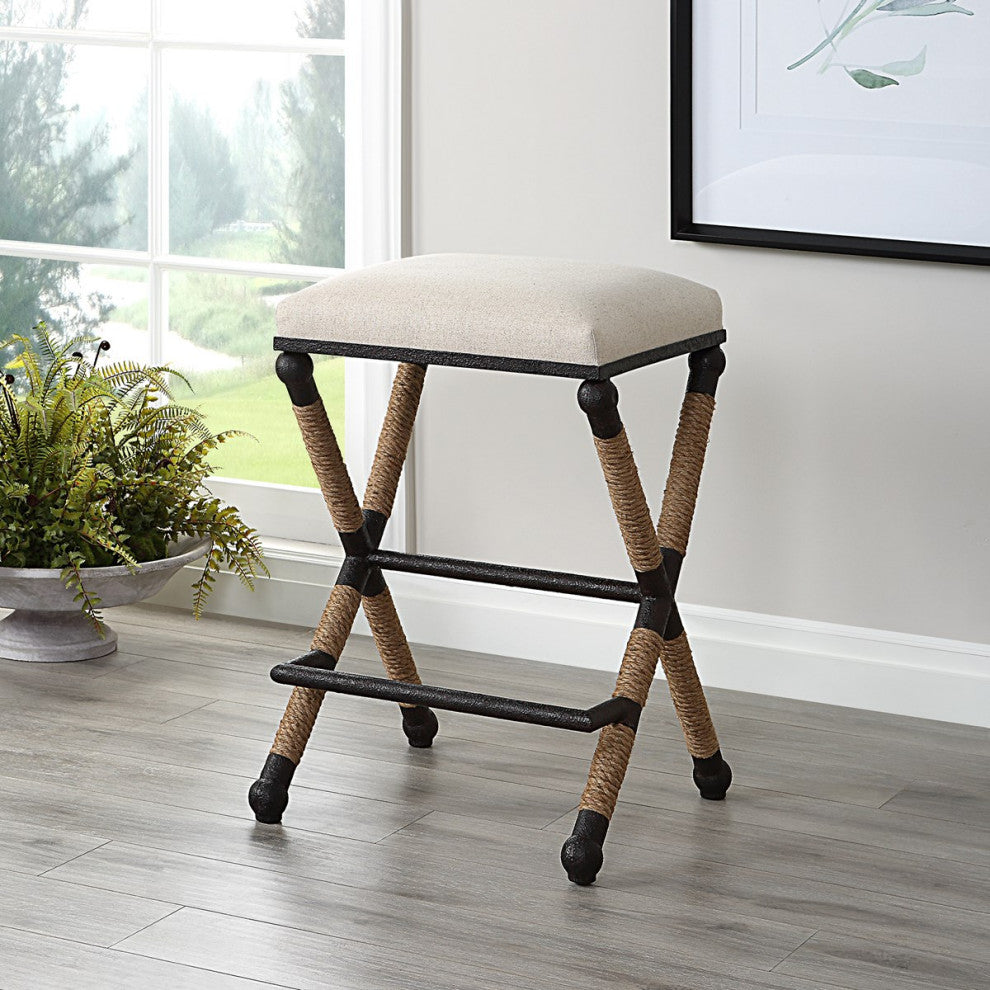 Uttermost Firth Counter Stool 23709, Oatmeal