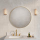 Bella Round Anodized Aluminum Wall Vanity Mirror, Brushed Gold, 28"x28"