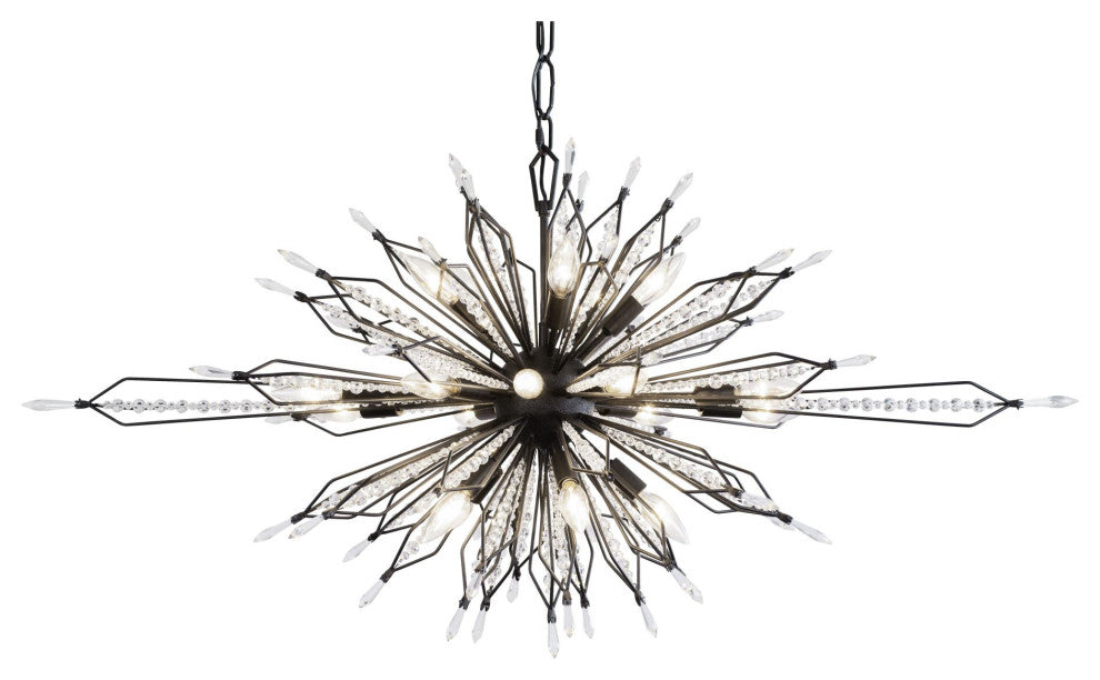 Varaluz 311N20 Orbital 20 Light 48"W Crystal Sputnik Chandelier - Carbon