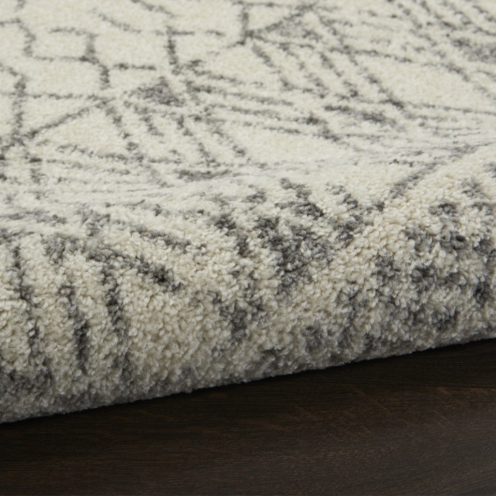 8' X 10' Gray Geometric Power Loom Area Rug