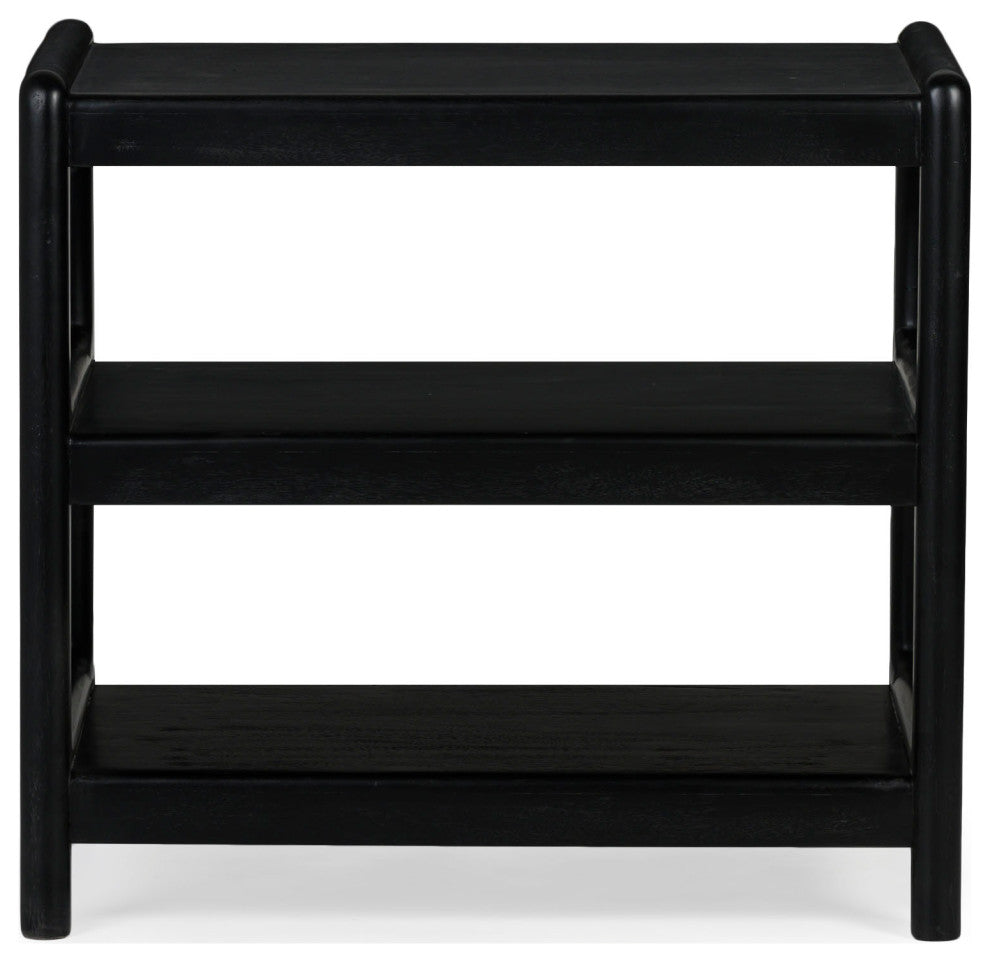 Chris Solid Wood Side Table - Charcoal