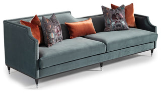 La Francaise Velvet Mansion Sofa Azure/Black