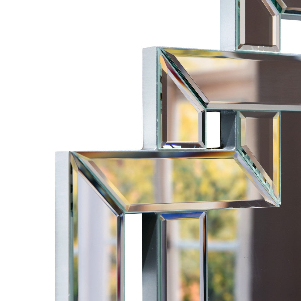 Crosspath Beveled Framed Wall Mirror