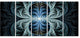 Glowing Blue Fabulous Fractal Art, Abstract Canvas Art Print, 60"x28", 5 Panels