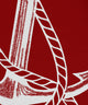 Anchored, Geometric Print Napkin, Red, Set of 4