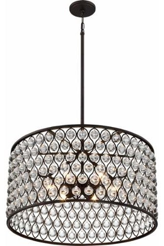 Quoizel AX2826PN Six Light Pendant Alexandria Palladian Bronze