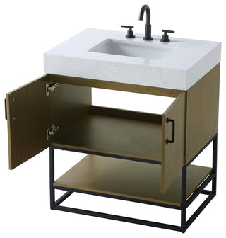 Home Living 30" Single Bathroom Vanity, Chestnut Brown