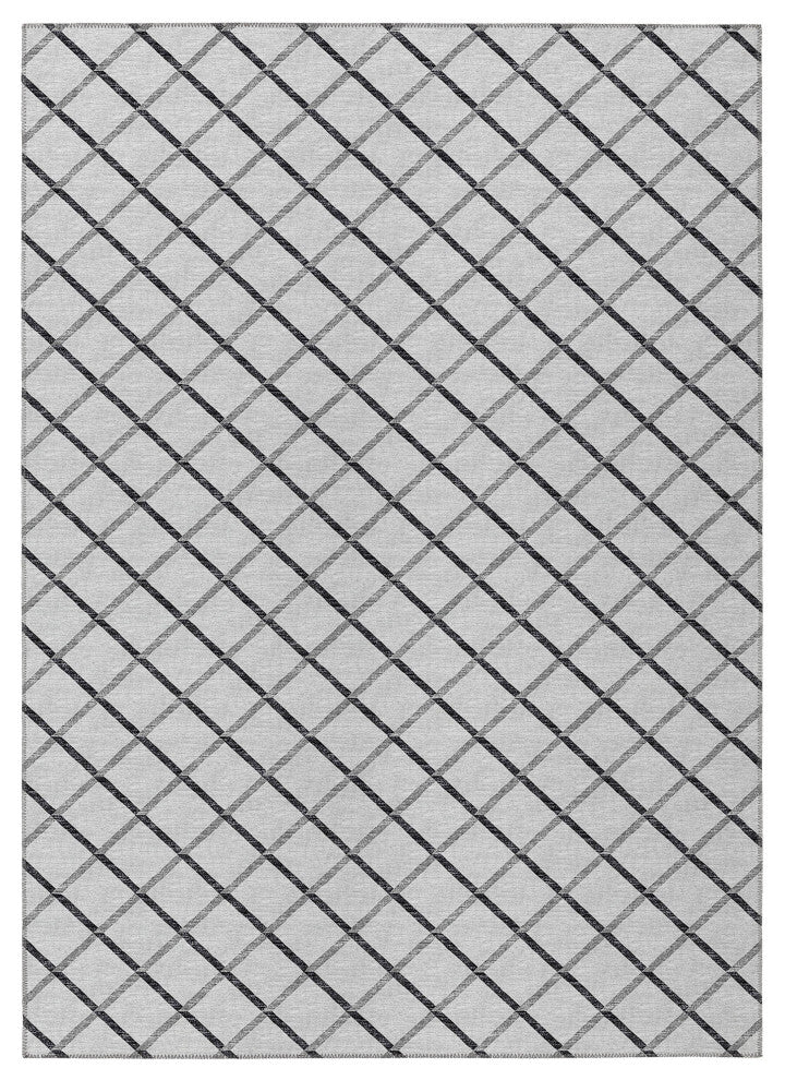 Indoor/Outdoor York YO1 Grey Machine Washable 5' x 7'6" Rug