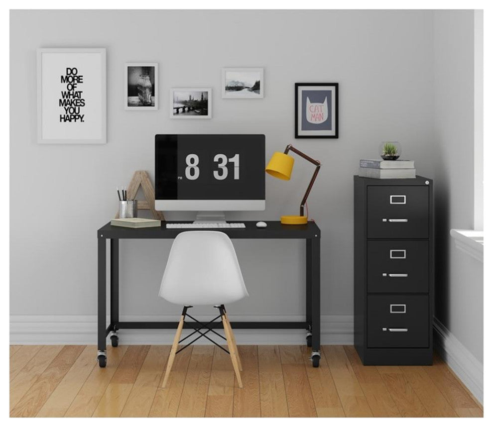 Hirsh 22-in Deep 3 Drawer - Letter Width - Vertical Metal File Cabinet - Black