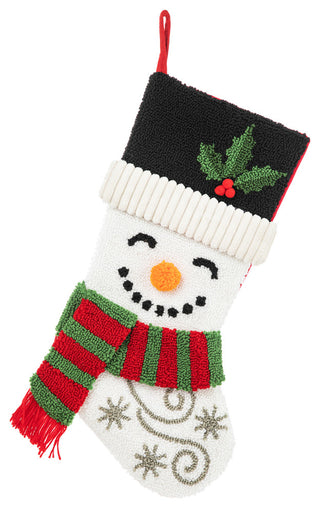 20.5"L Hooked Stocking, Snowman