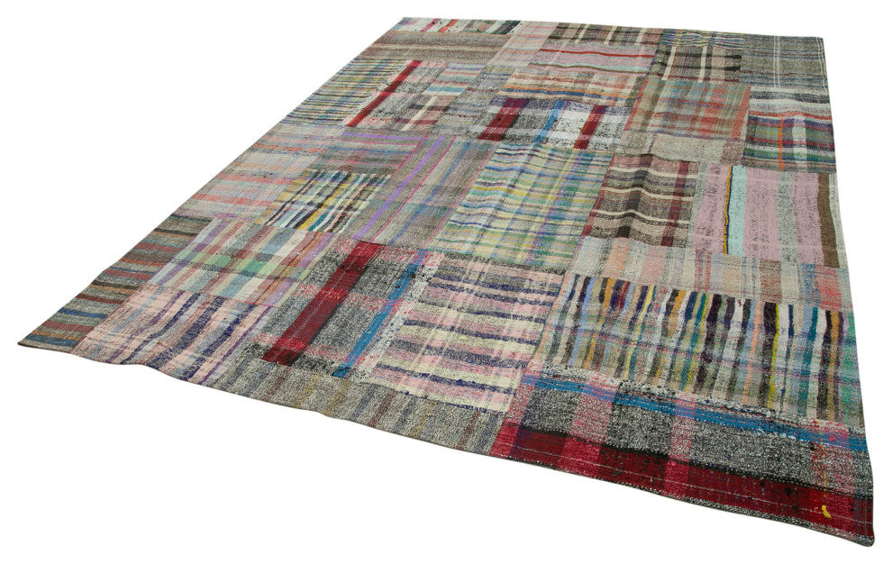 Rug N Carpet - Handmade Oriental 8' 8'' x 11' 8'' Rustic Patchwork Kilim Rug