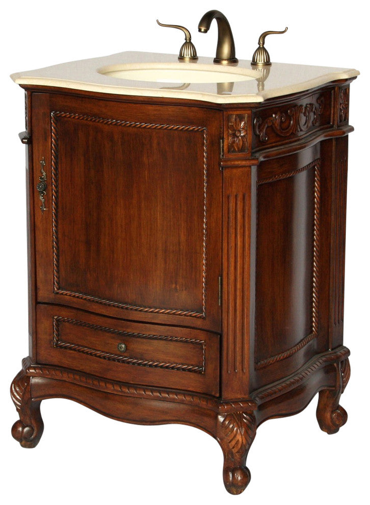 26" Antique Style Single Sink Bathroom Vanity Model 2192-BE
