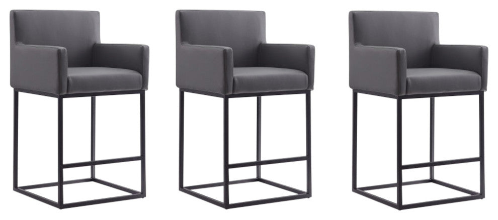 Manhattan Comfort Ambassador Counter Stool, Set of 3