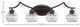 Zilo 4 Light Bath Bar Shown, Dark Granite Finish With 6" Clear Ribbed Glass