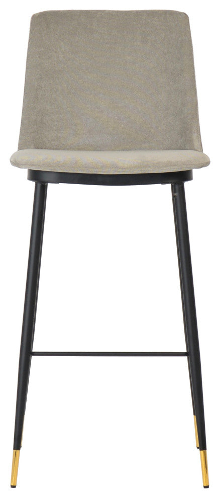 Evora Velvet Counter Stool, Set of 2, Gray
