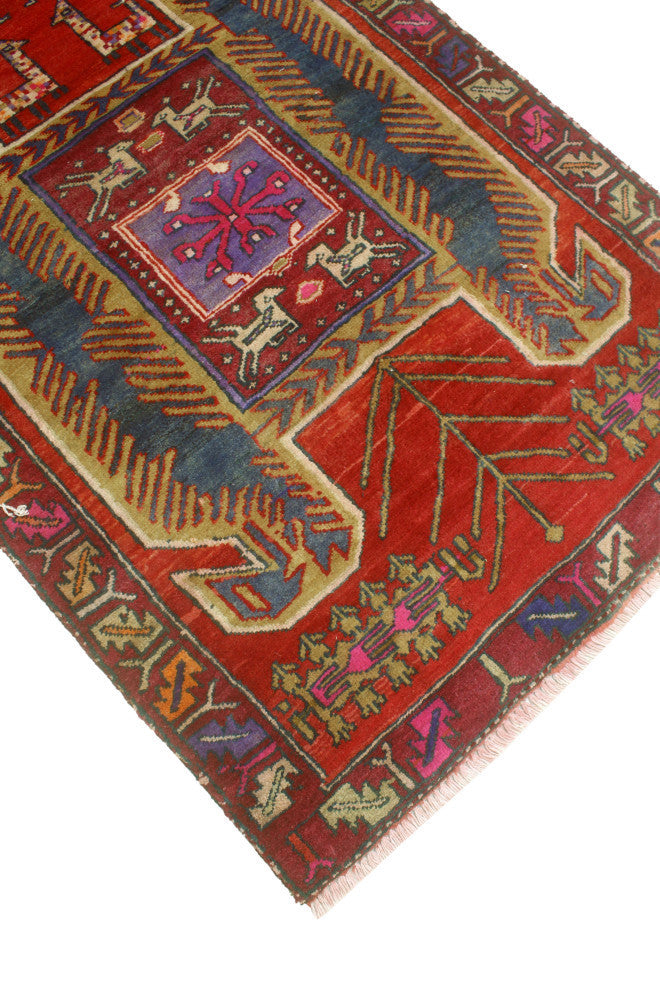 Fine Vintage Distressed Farjad Rust/Burgundy Runner, 3'2x9'11