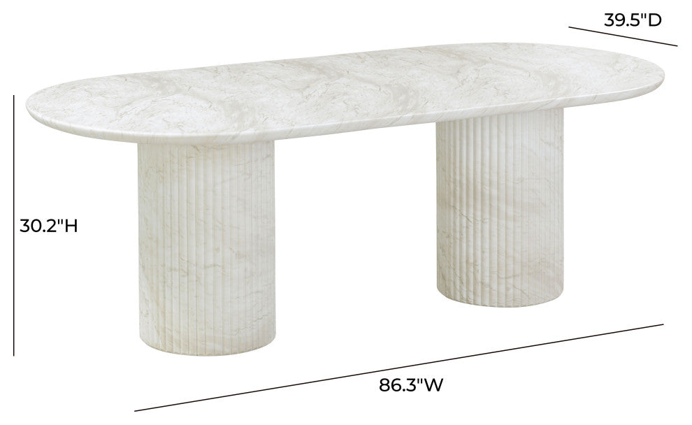 Brut Indoor/Outdoor Dining Table, White