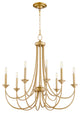Quorum 6250-8-80 8-Light Chandelier, Aged Brass