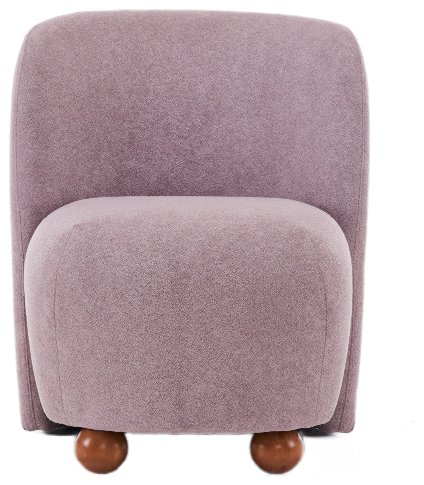 GDF Studio Modern Armless Accent Chair, Polyester, Pine Wood Leg, Purple
