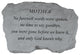 Garden Accent Family Stone, "Mother, No Farewell Words"