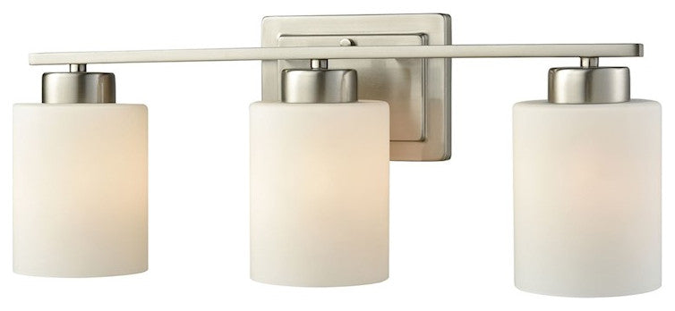 Thomas Lighting Summit Place 3-Light Bath, Brushed Nickel/Opal White