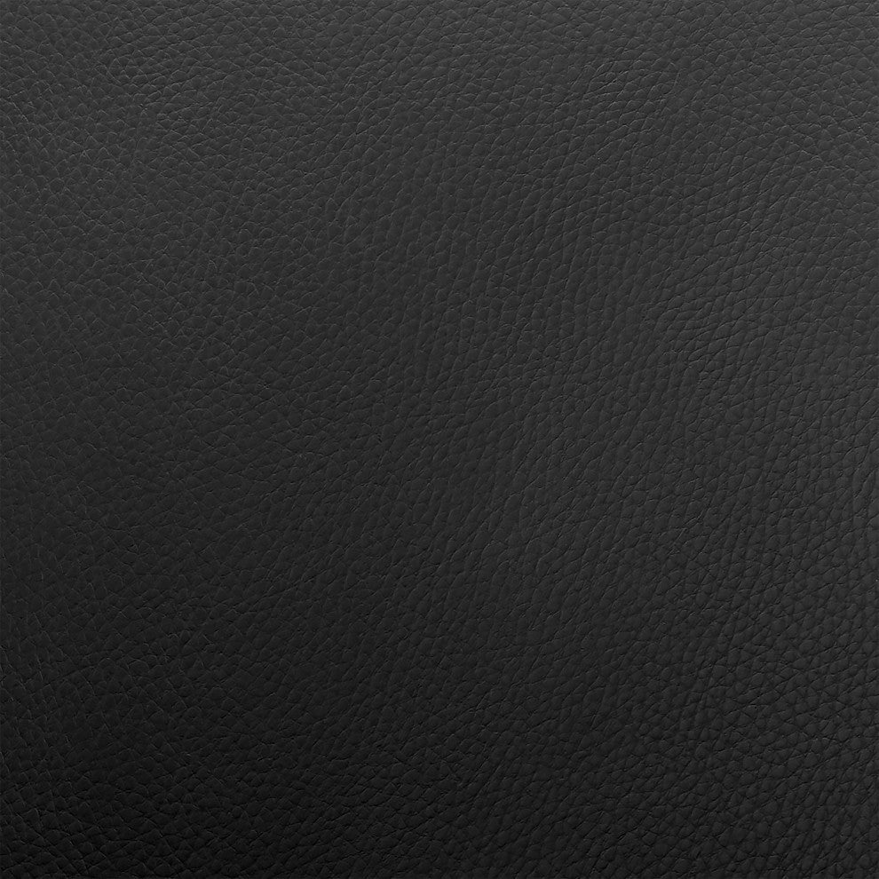 Colby Adjustable Faux Leather and Metal Bar Stool, Black and Chrome