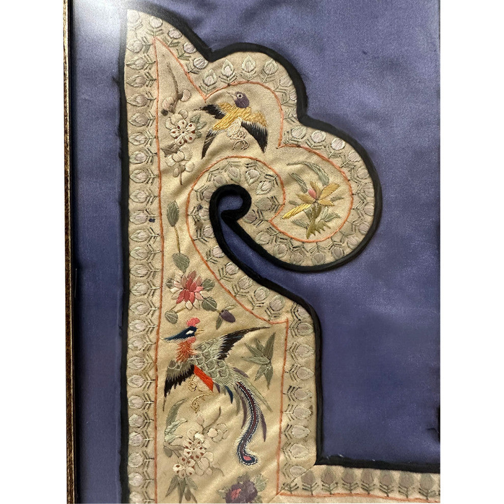 Consigned Antique Chinese Framed Groups of Textile Embroidery Pieces