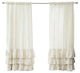 Linen Blend Ruffle Curtain, Natural, 84"