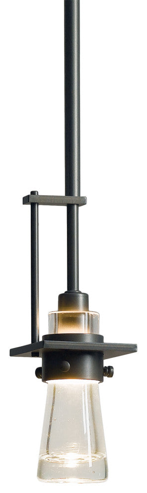 Erlenmeyer Small Mini Pendant, Dark Smoke Finish, Clear Glass