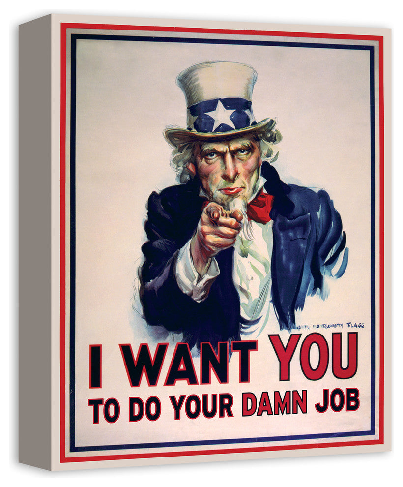 Uncle Sam Humor 11x14 Canvas Wall Art