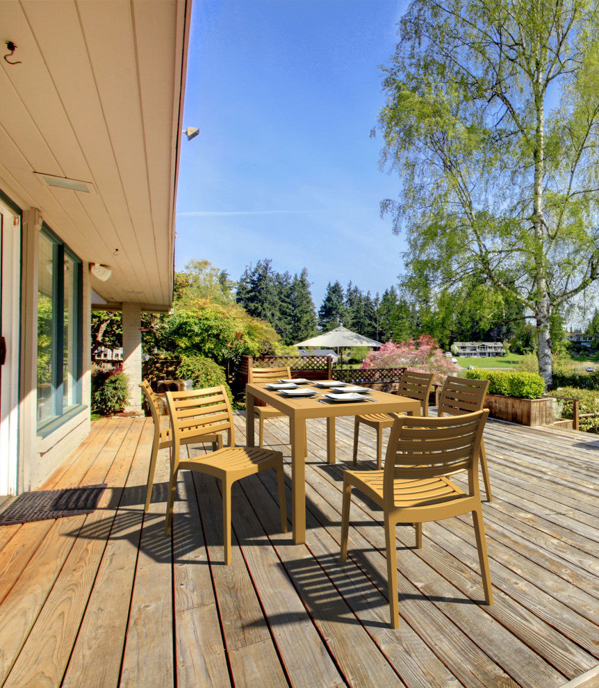 Compamia Ares Outdoor Dining Chairs, Set of 2, Teak Brown