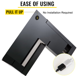 VEVOR Corner LED Liquor Bottle Display Shelf Lighted Glowing Shelf 20" 2-Step