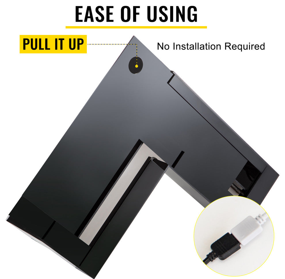 VEVOR Corner LED Liquor Bottle Display Shelf Lighted Glowing Shelf 20" 2-Step