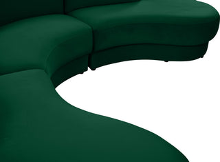 Rosa Velvet Upholstered 3-Piece Sectional, Green